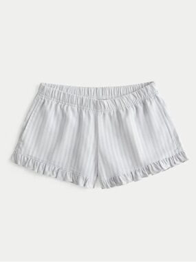 Flannel Stripe Ruffle Hem Women's Shorts Hollister